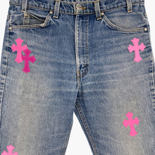 Load image into Gallery viewer, CHROME HEARTS PINK TRICOLOR PATCH DENIM