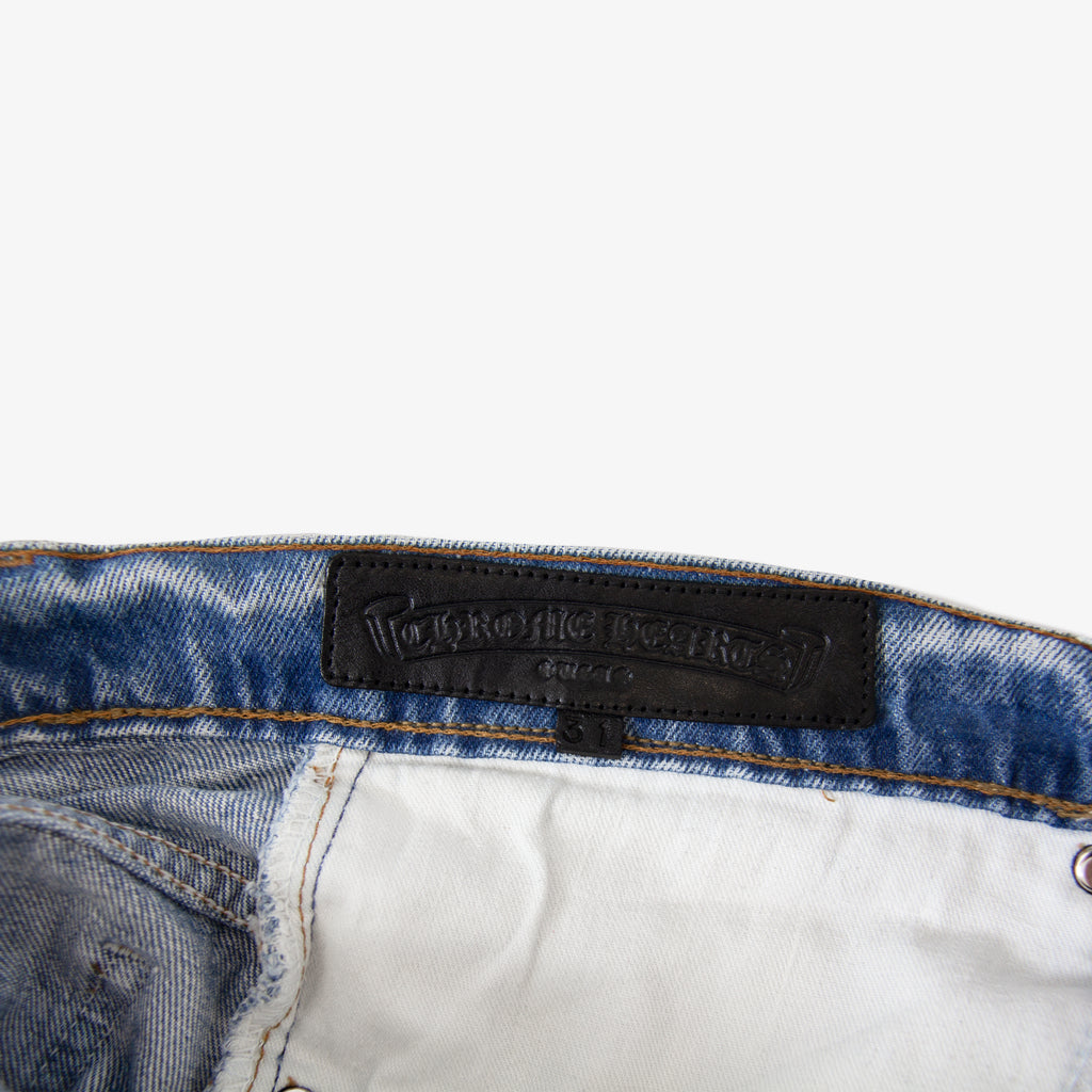 CHROME HEARTS PINK TRICOLOR PATCH DENIM