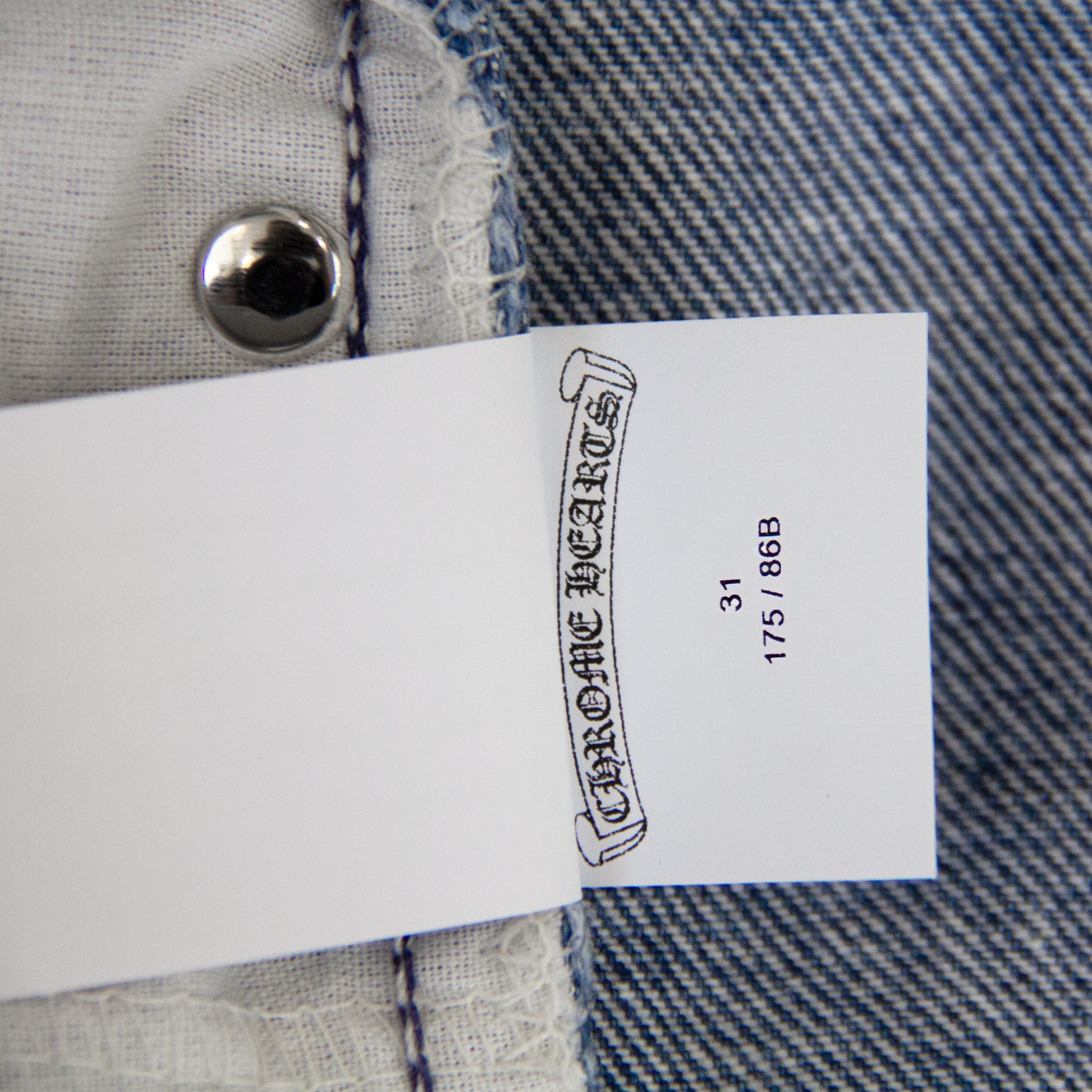 CHROME HEARTS PINK TRICOLOR PATCH DENIM