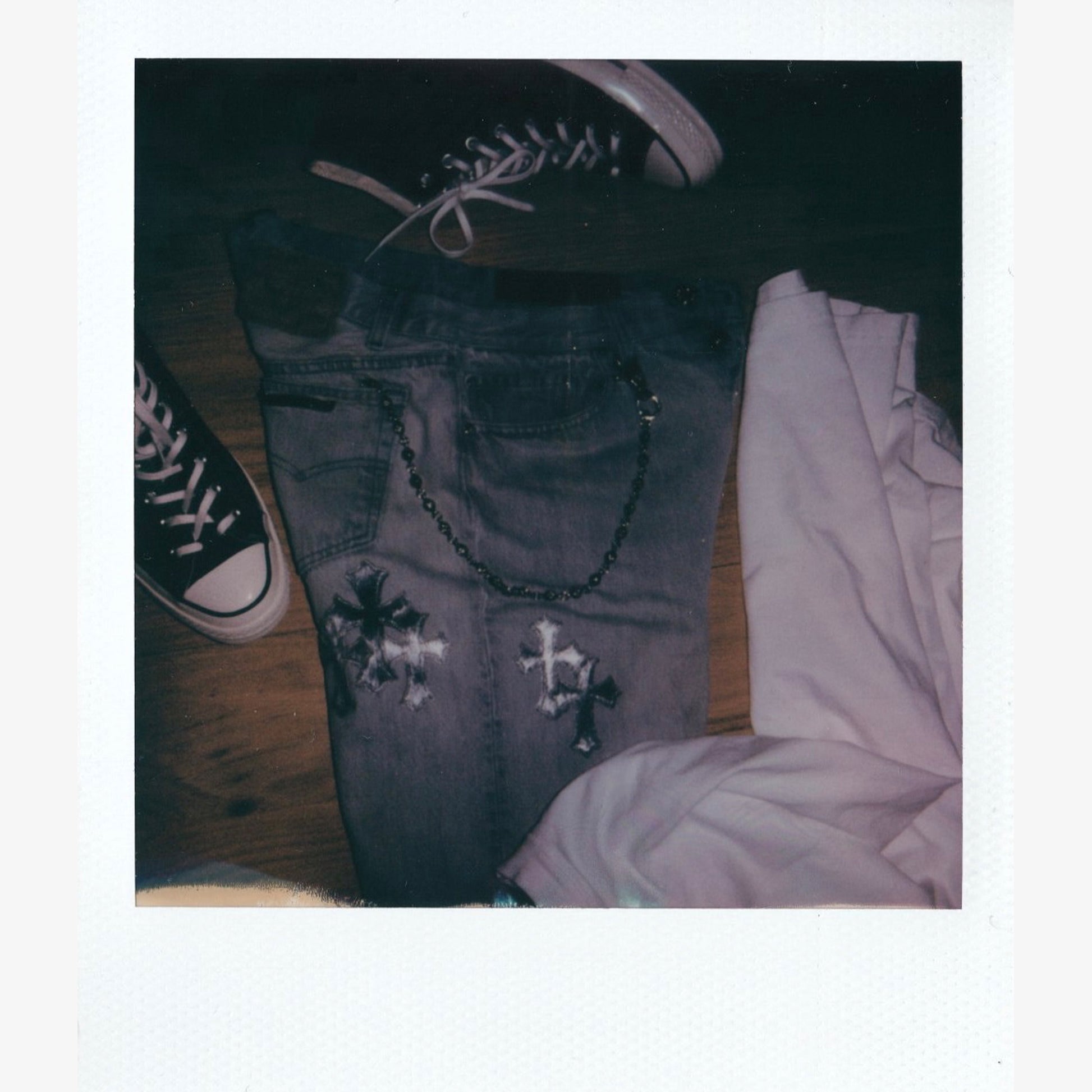 CHROME HEARTS SILVER HIDE PATCH DENIM