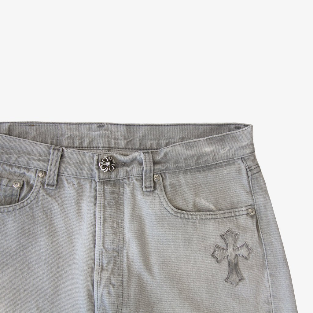 CHROME HEARTS SILVER HIDE PATCH DENIM