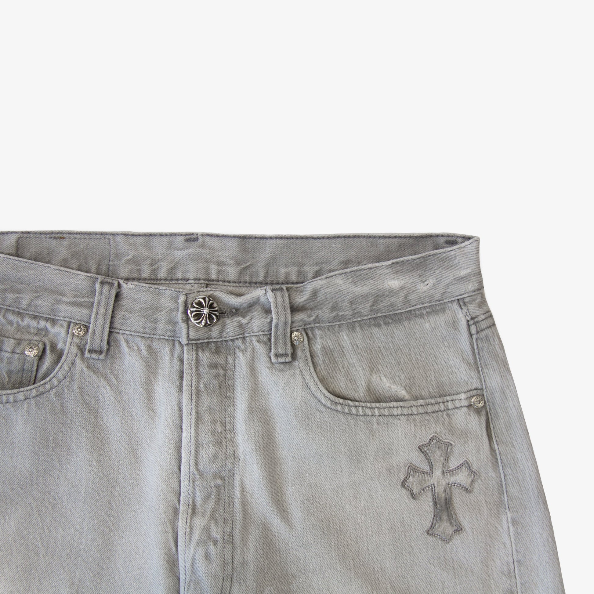 CHROME HEARTS SILVER HIDE PATCH DENIM