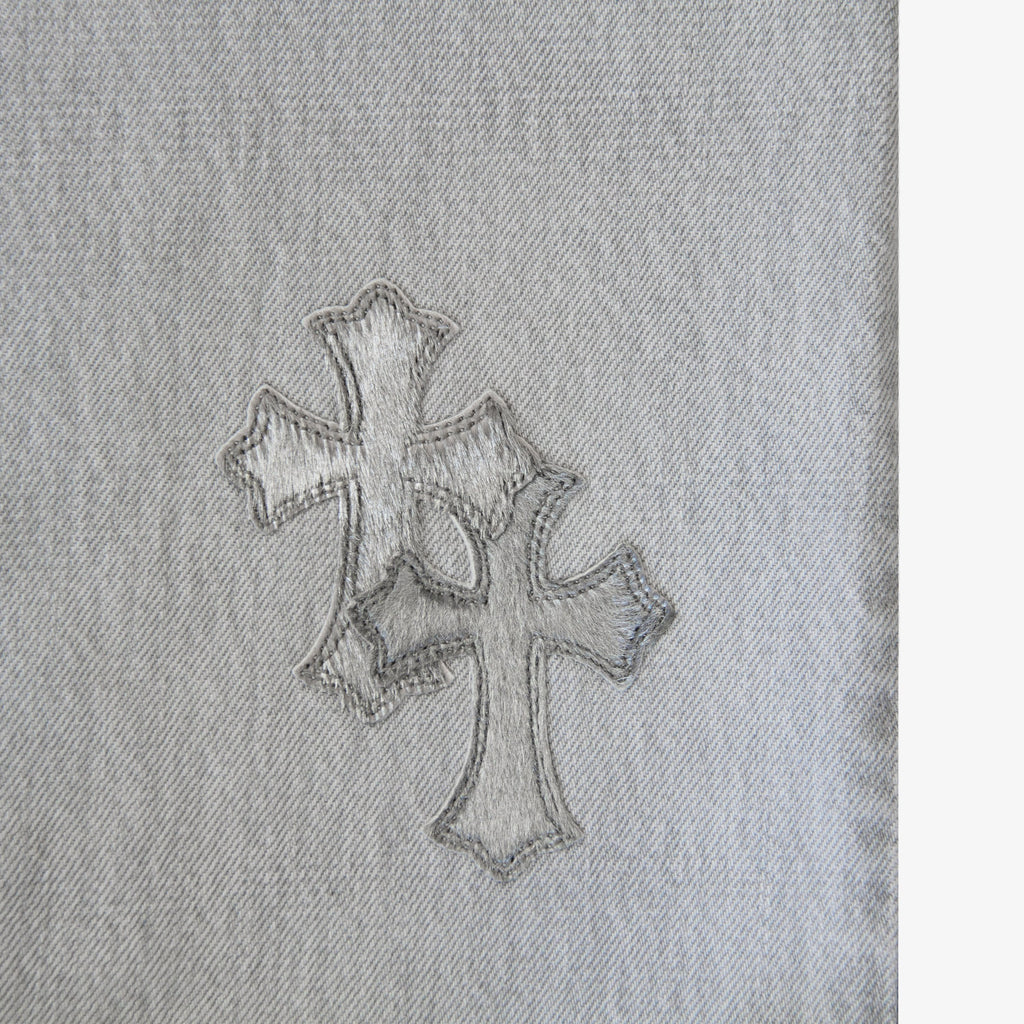 CHROME HEARTS SILVER HIDE PATCH DENIM