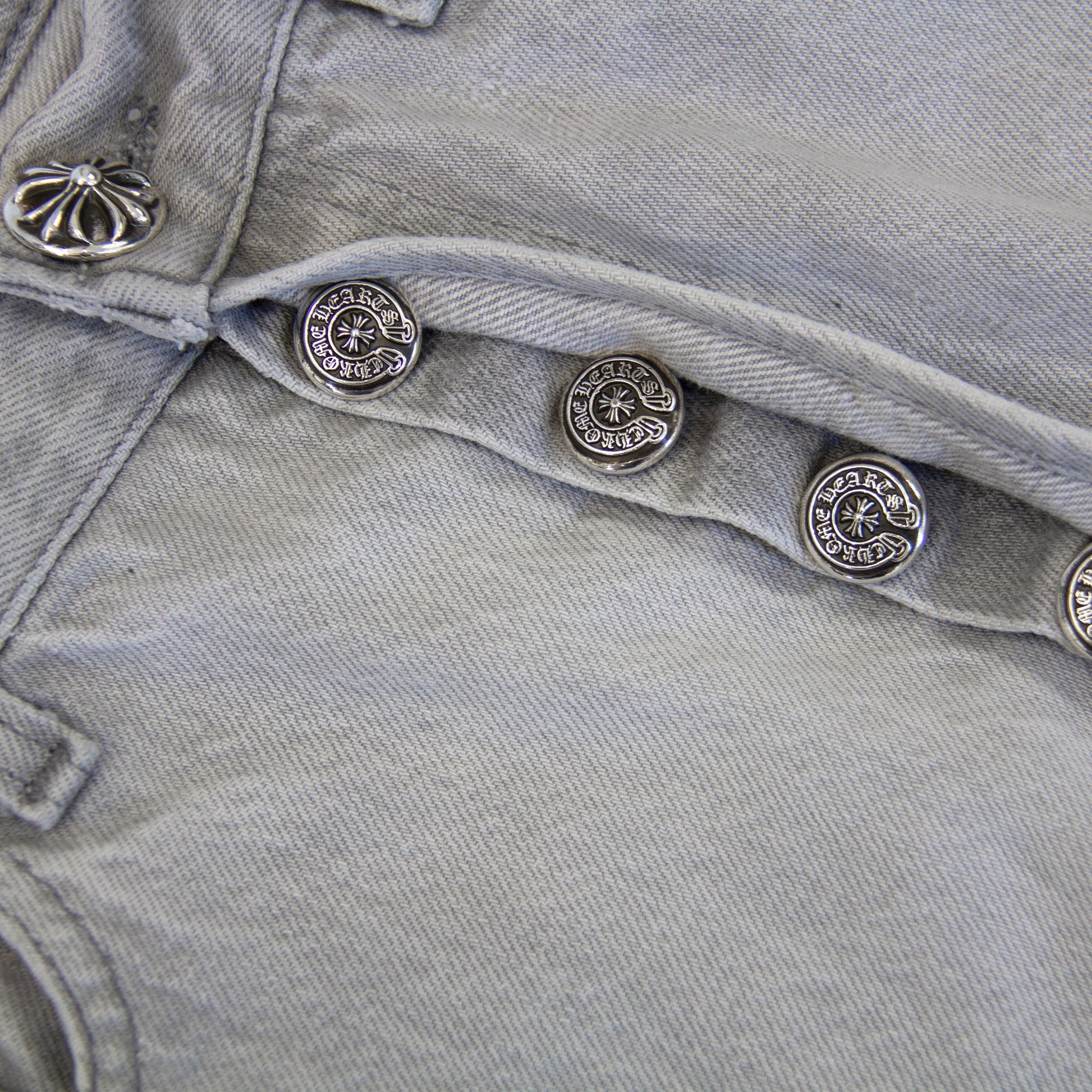 CHROME HEARTS SILVER HIDE PATCH DENIM