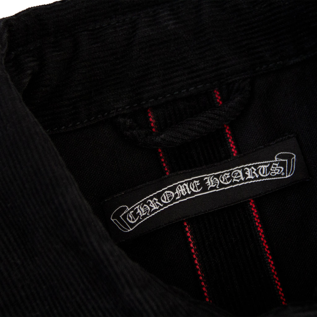 CHROME HEARTS CORDUROY .925 LEATHER PATCH SHIRT