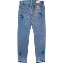 Load image into Gallery viewer, CHROME HEARTS TEAL PATCHWORK DENIM (1/1)