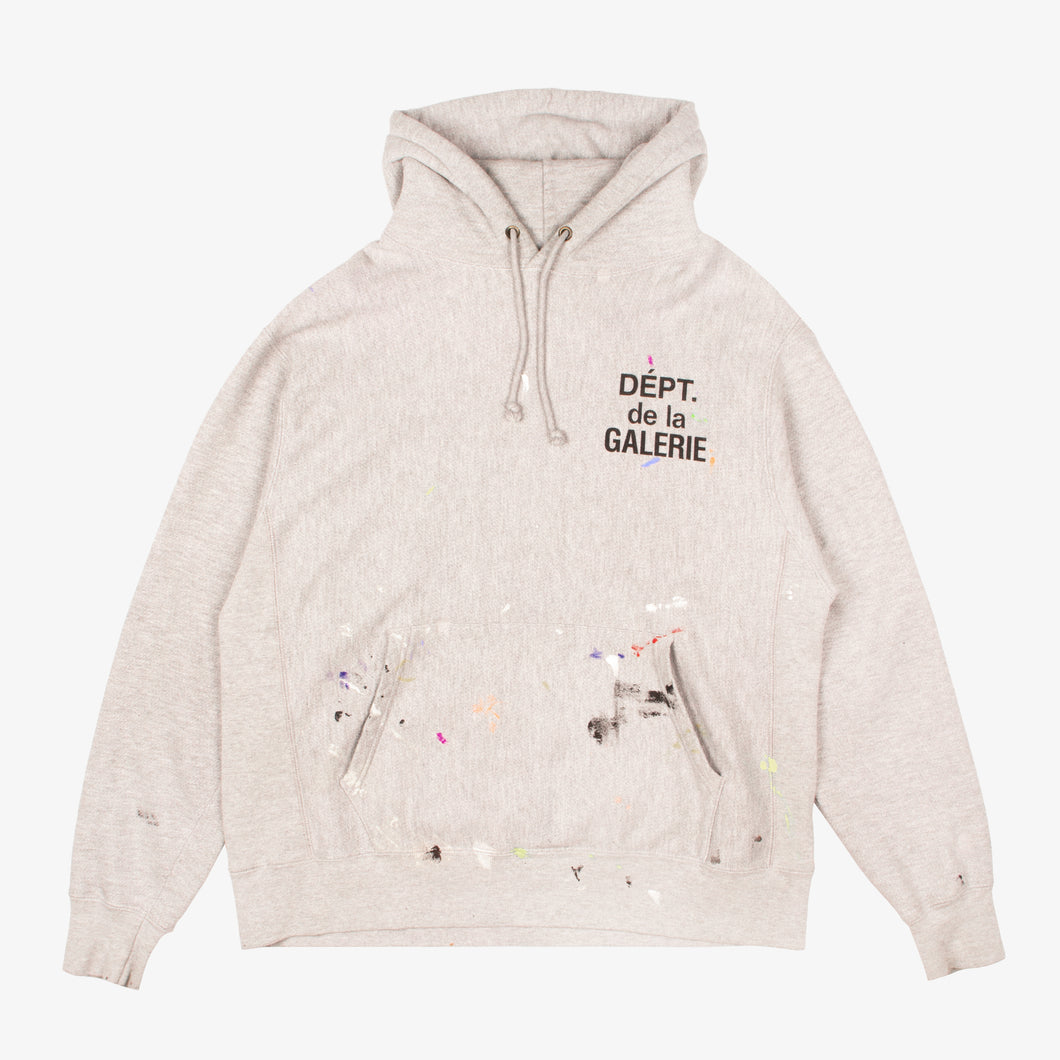 FRENCH LOGO PAINT SPLATTER HOODIE