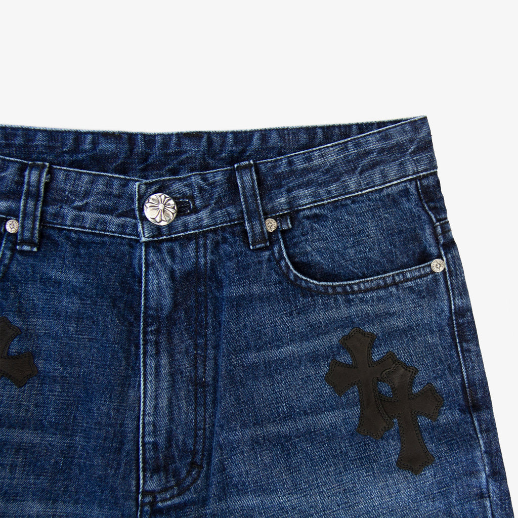 CHROME HEARTS PATCHWORK DENIM SHORT