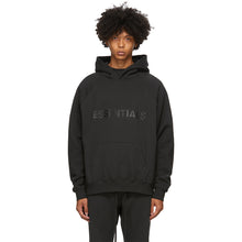 Load image into Gallery viewer, FEAR OF GOD ESSENTIALS BLACK LOGO HOODIE