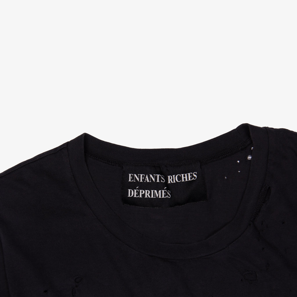 BLACK CLASSIC LOGO CUT OFF TEE