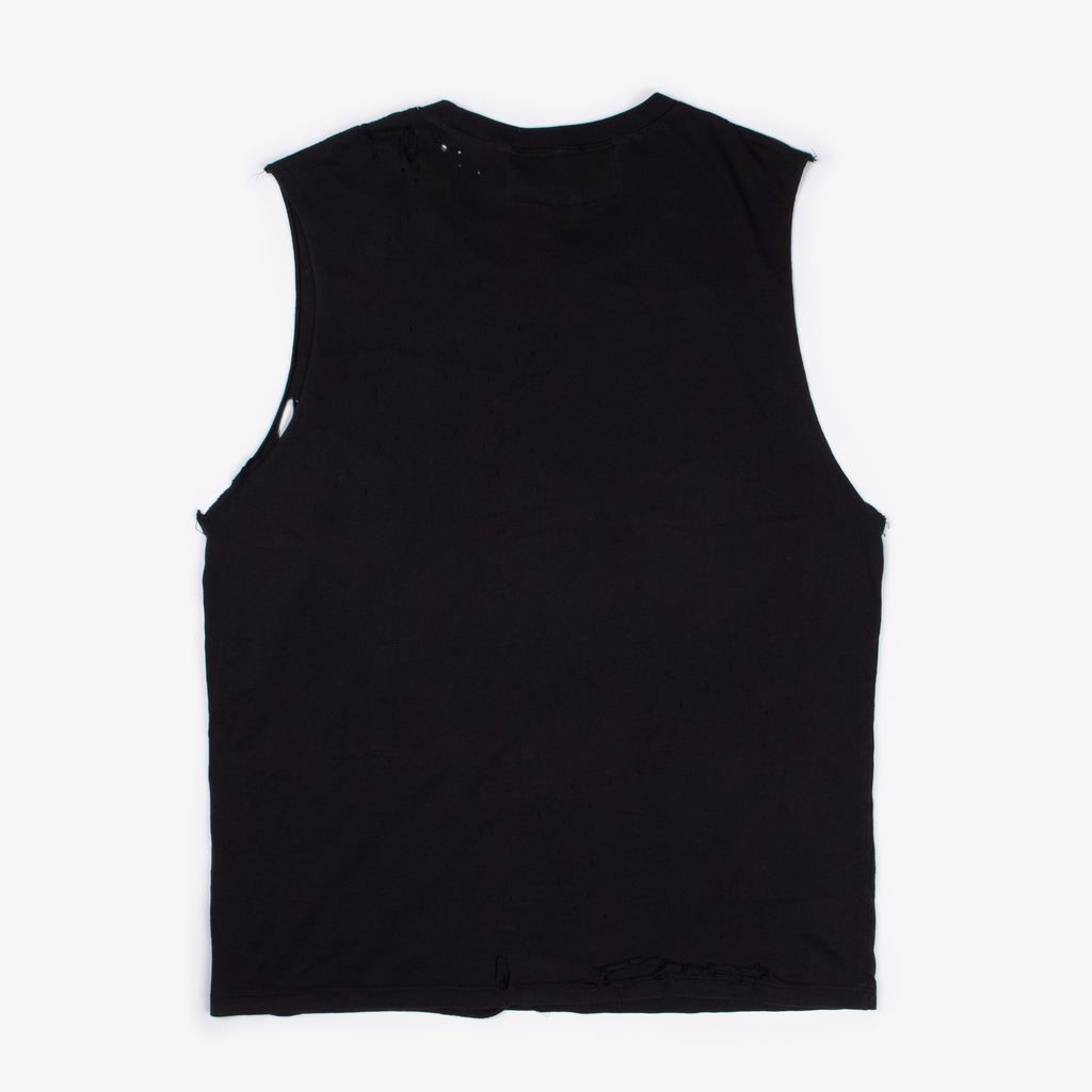BLACK CLASSIC LOGO CUT OFF TEE