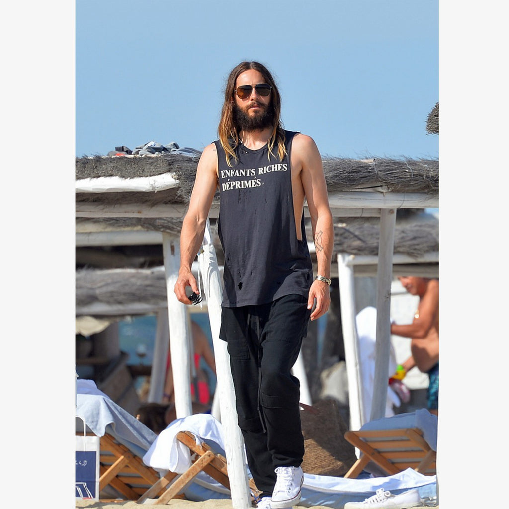 BLACK CLASSIC LOGO CUT OFF TEE