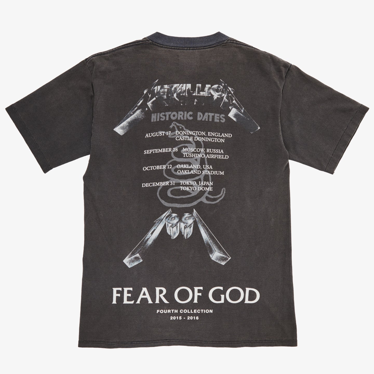 FEAR OF GOD 4TH COLLECTION METALLICA 1991 HISTORIC DATES TEE – OBTAIND