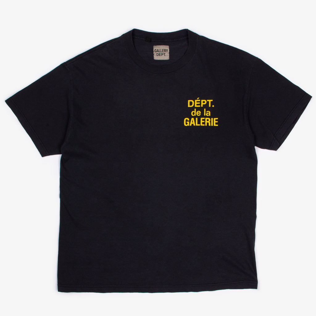 WASHED BLACK FRENCH LOGO TEE