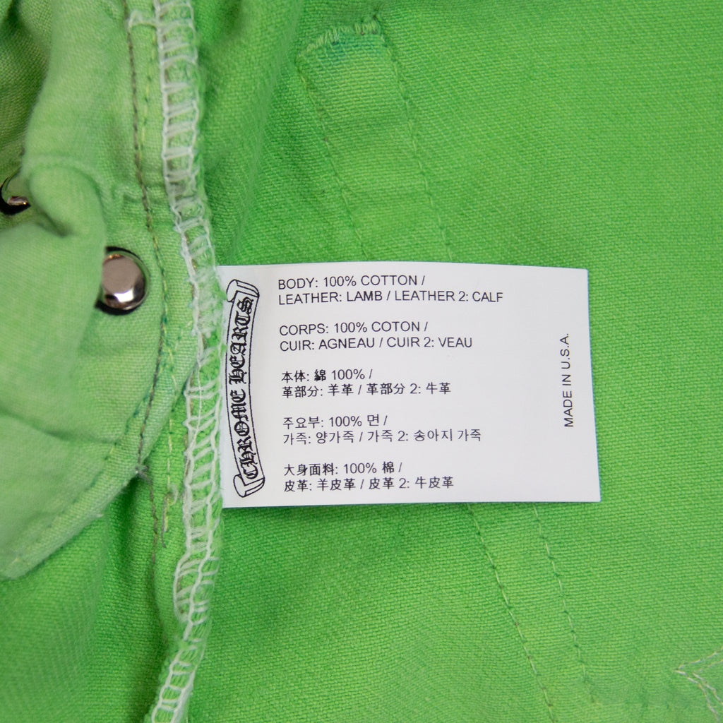 CHROME HEARTS SEX RECORDS SLIME GREEN PATCH DENIM
