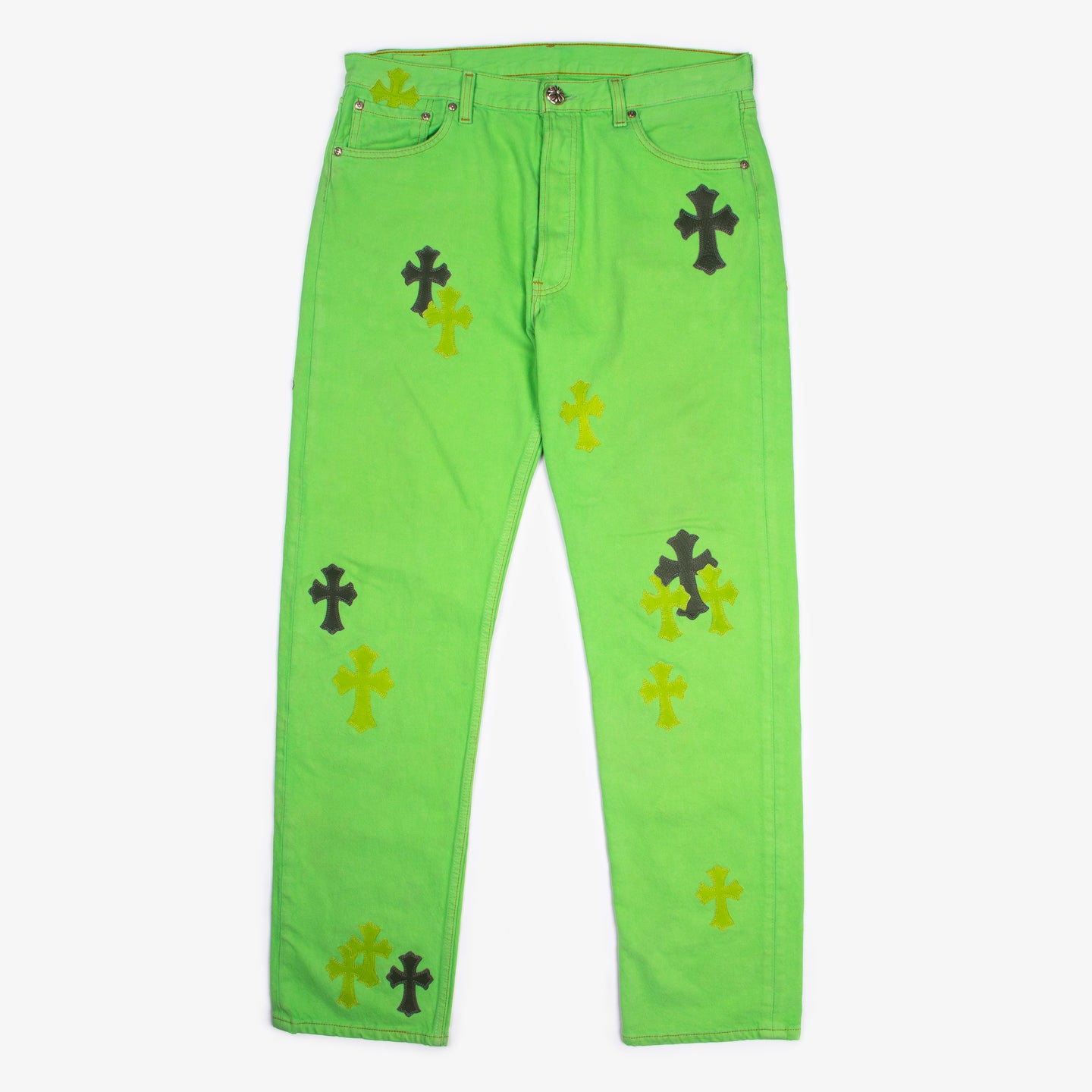NYC EXCLUSIVE SEX RECORDS GREEN CROSS PATCH DENIM