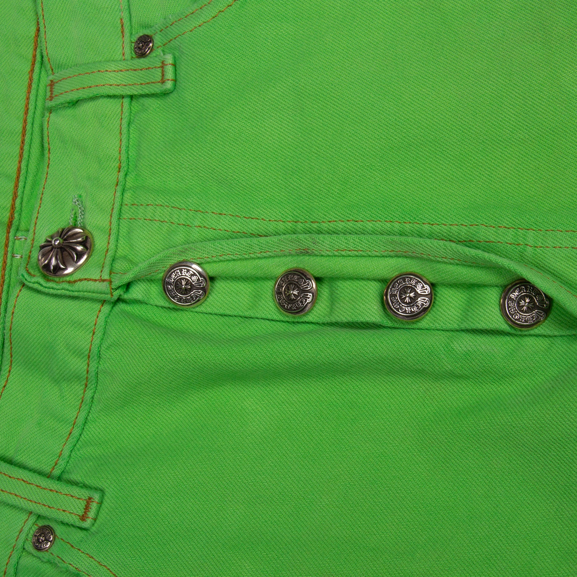 NYC EXCLUSIVE SEX RECORDS GREEN CROSS PATCH DENIM
