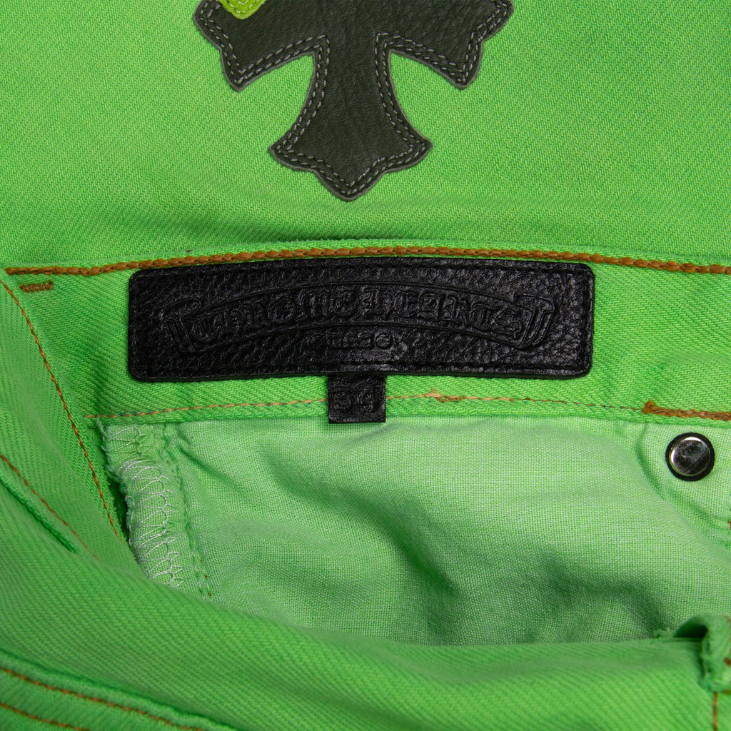 NYC EXCLUSIVE SEX RECORDS GREEN CROSS PATCH DENIM