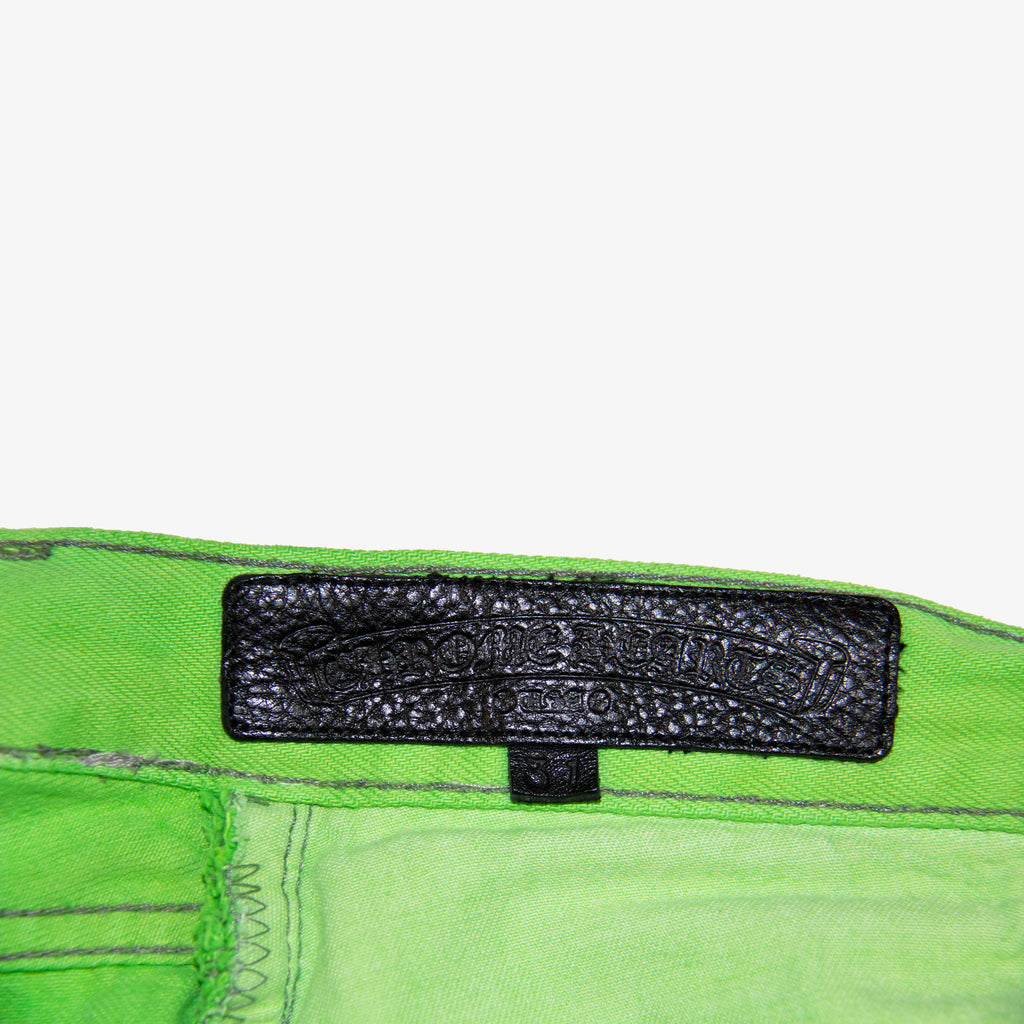 CHROME HEARTS SEX RECORDS SLIME GREEN PATCH DENIM