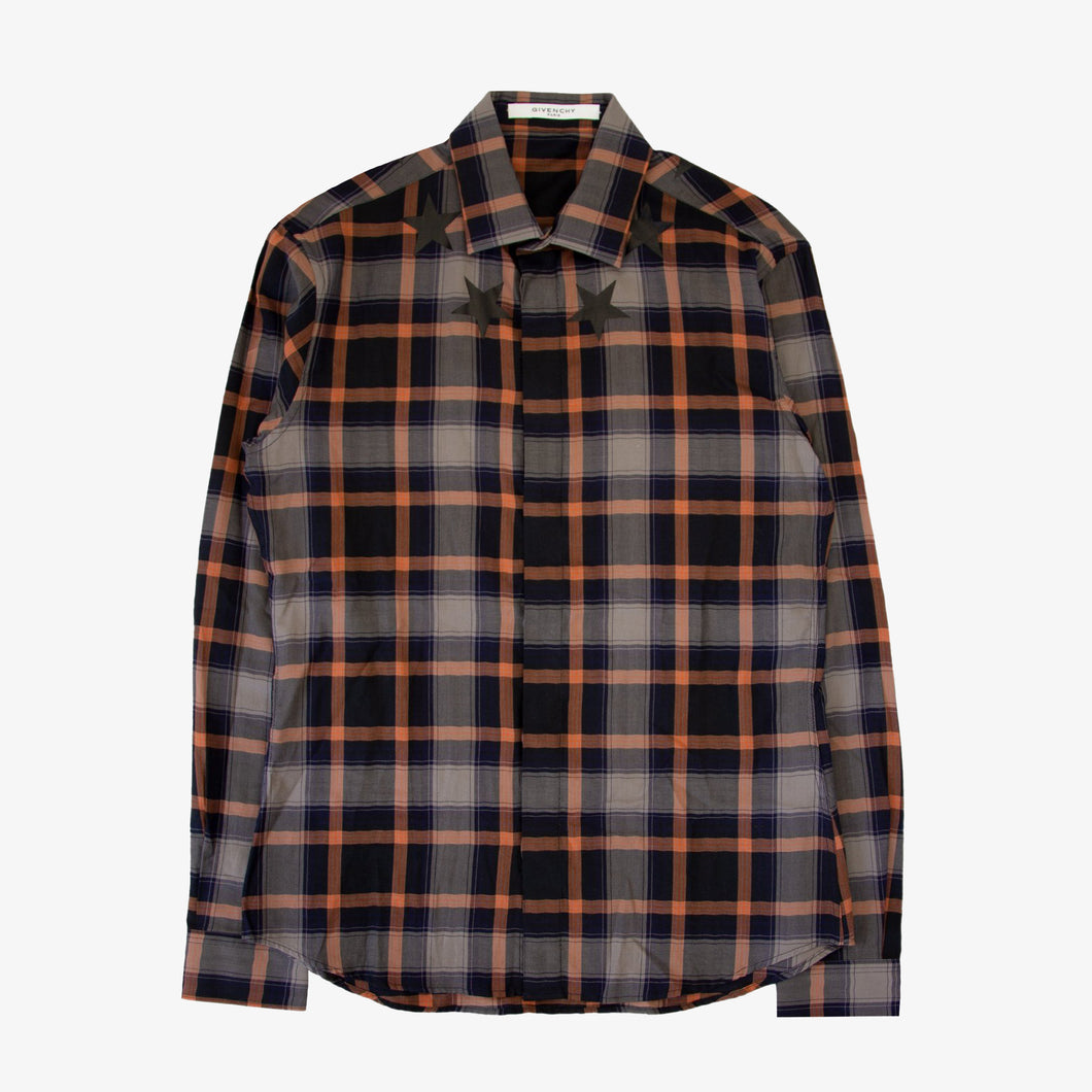 GIVENCHY STAR PLAID BUTTON UP