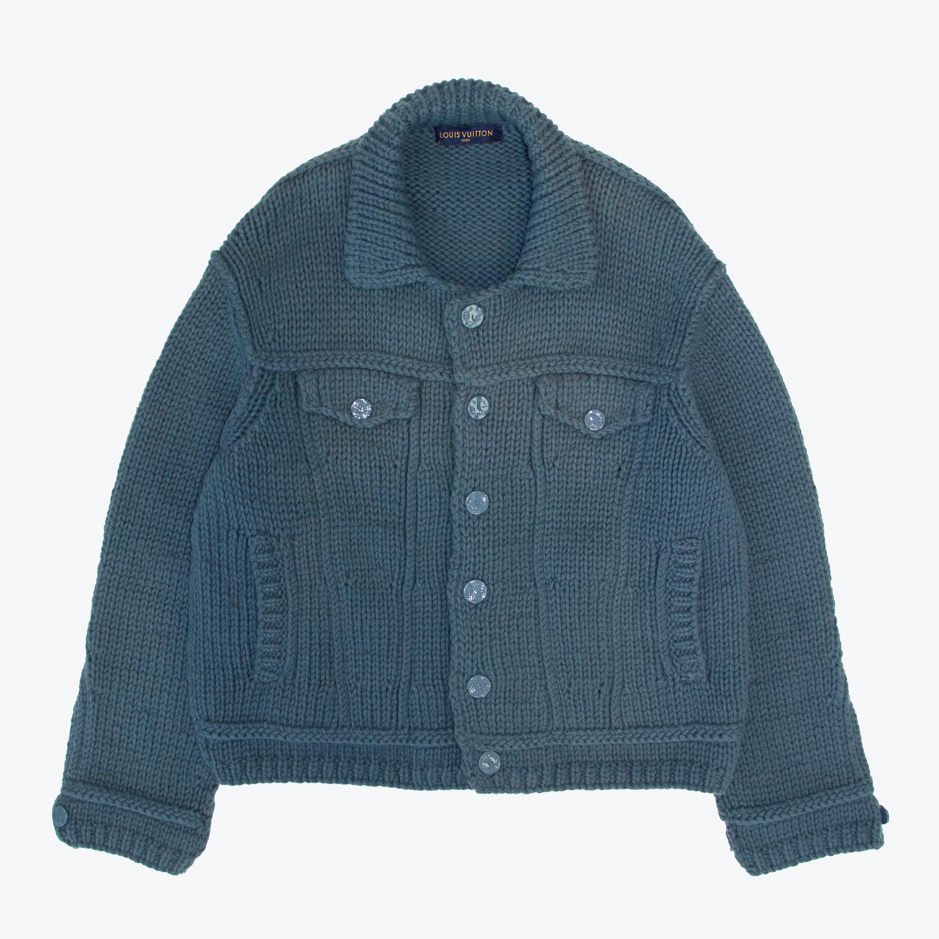 Louis Vuitton Stonewashed Sleeveless Trucker Jacket Blue. Size 34