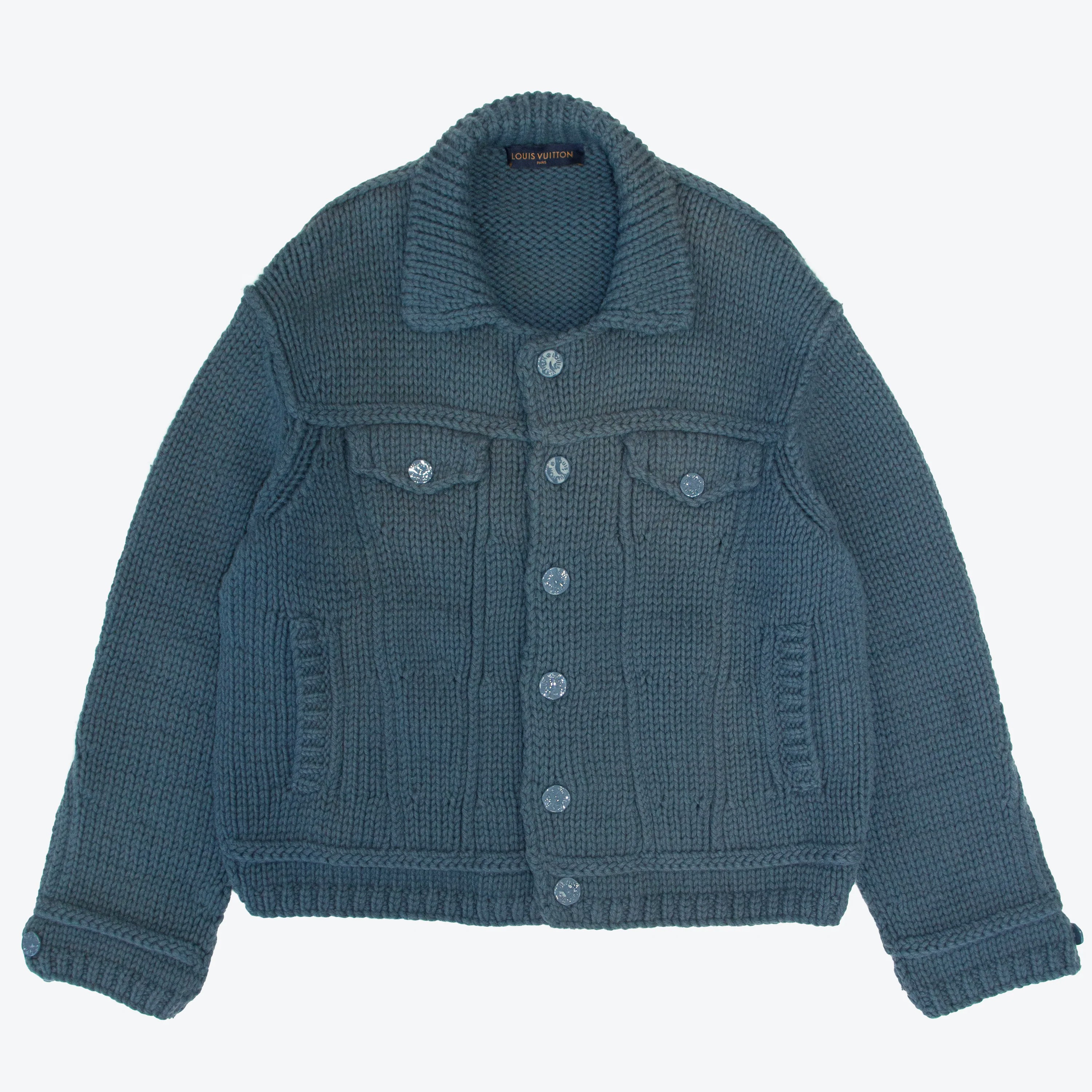 Louis Vuitton Stonewashed Sleeveless Trucker Jacket Blue. Size 36