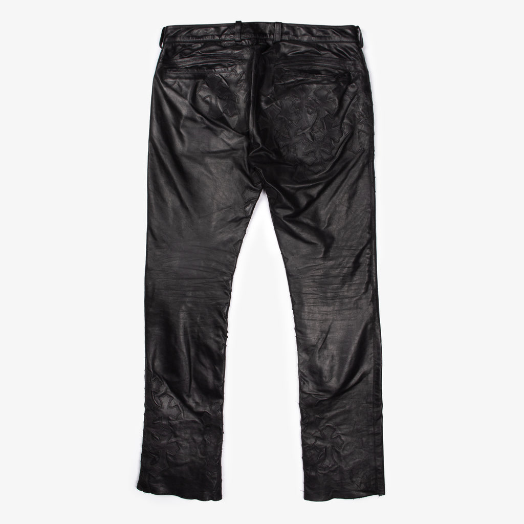 FLOODED 75 CROSS PATCH LEATHER PANTS