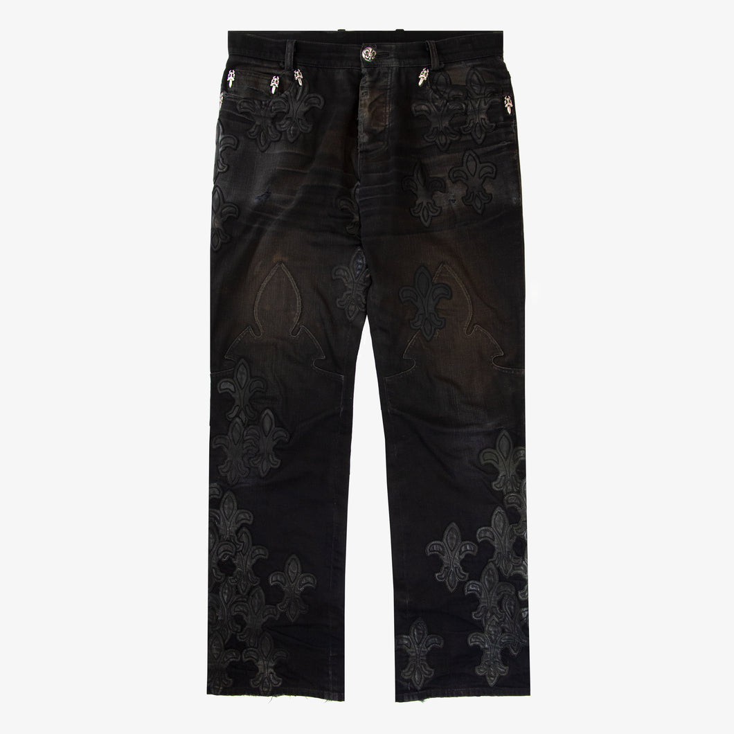 CHROME HEARTS FLEUR PATCH DENIM