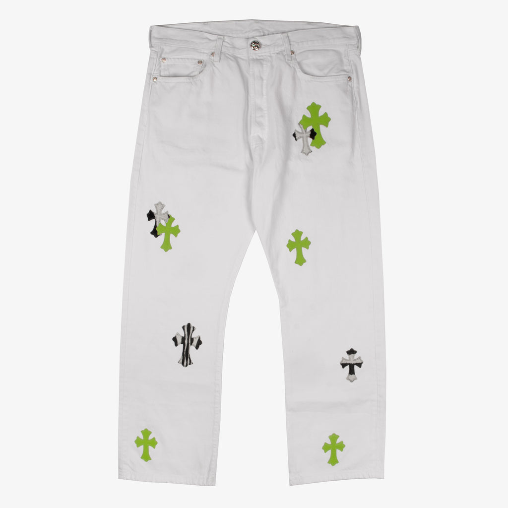 LONDON EXCLUSIVE MIXED CROSS PATCH DENIM