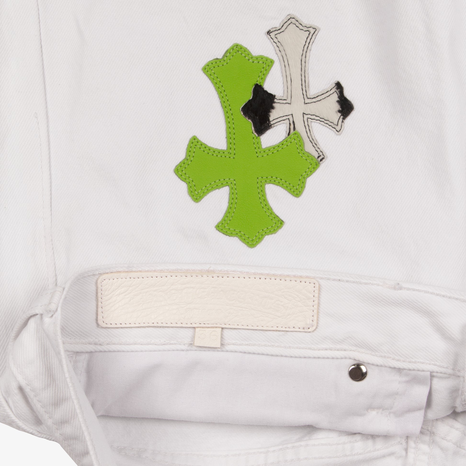 LONDON EXCLUSIVE MIXED CROSS PATCH DENIM