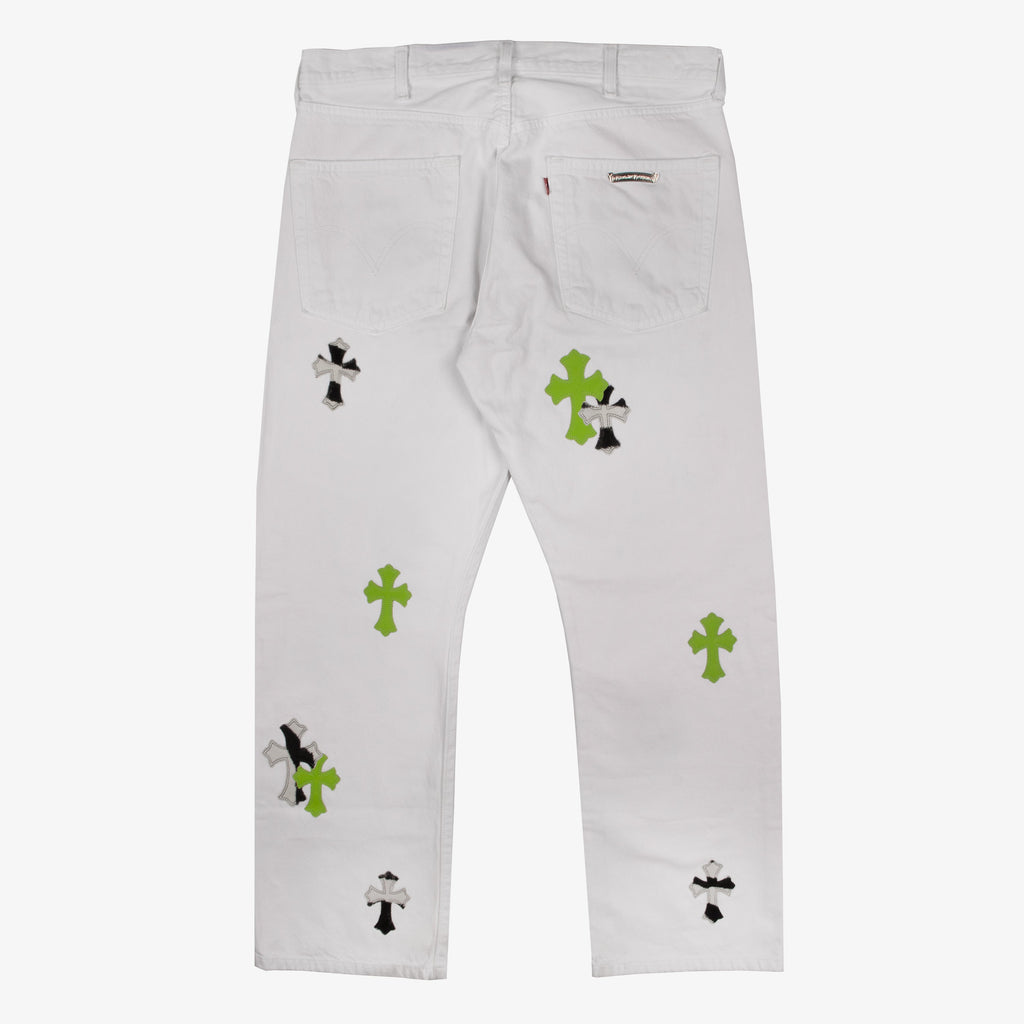 LONDON EXCLUSIVE MIXED CROSS PATCH DENIM