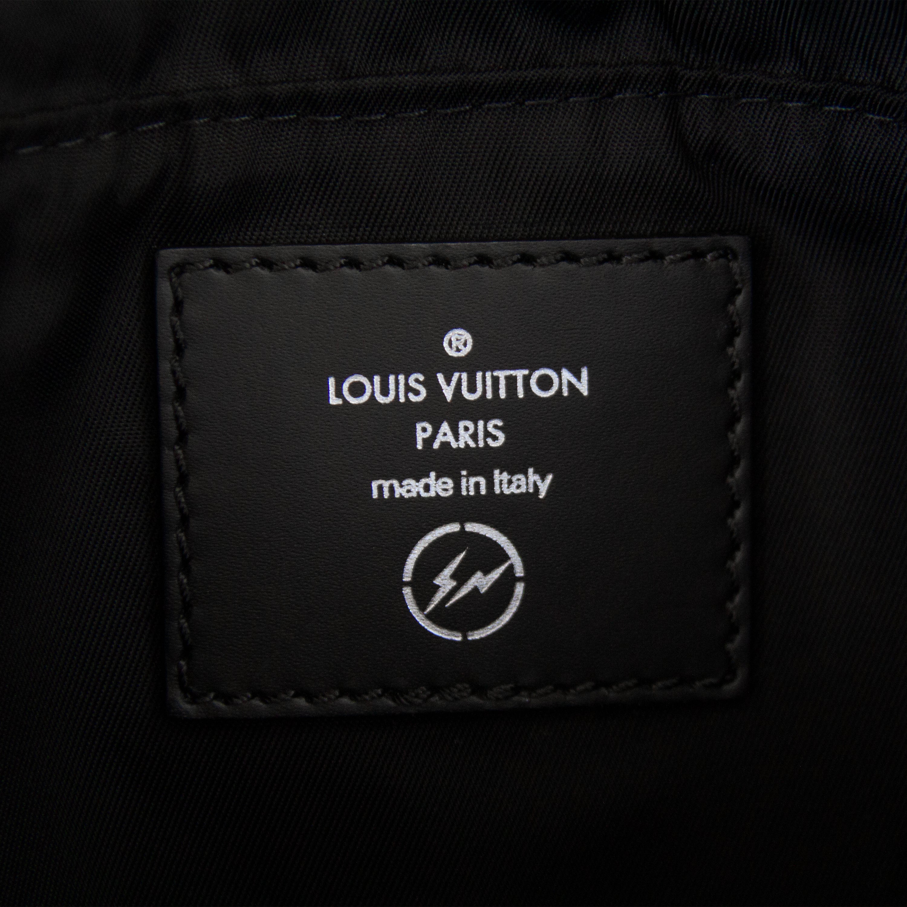 Louis Vuitton Fragment Luggage Tag Leather Black For Sale at