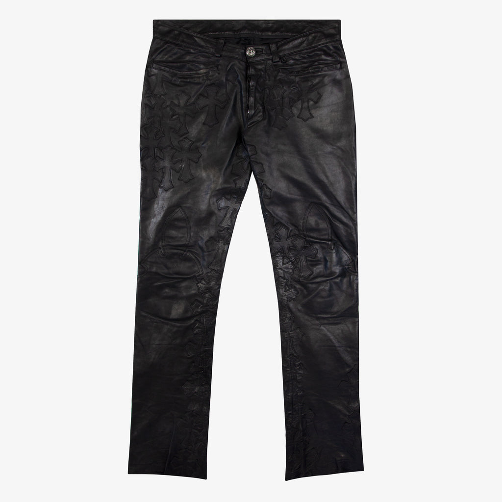 FLOODED 75 CROSS PATCH LEATHER PANTS