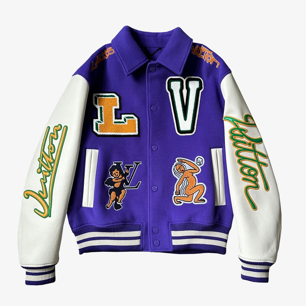 MULTI PATCH PURPLE VARSITY JACKET | 50