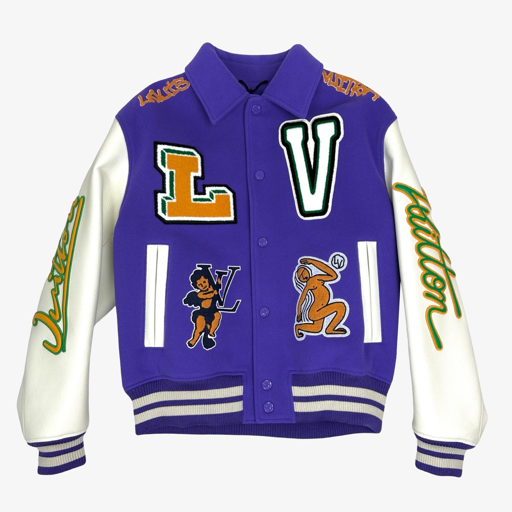 MULTI PATCH PURPLE VARSITY JACKET | 50