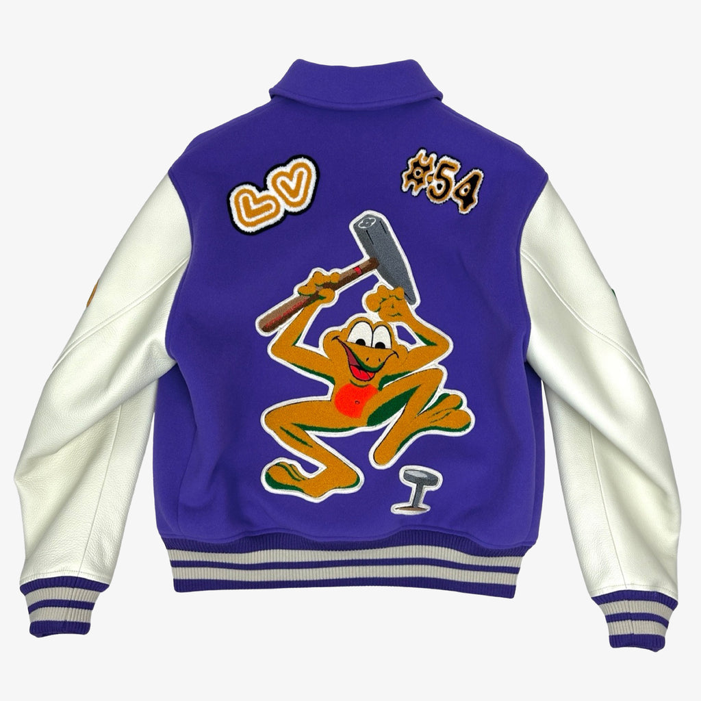 MULTI PATCH PURPLE VARSITY JACKET | 50