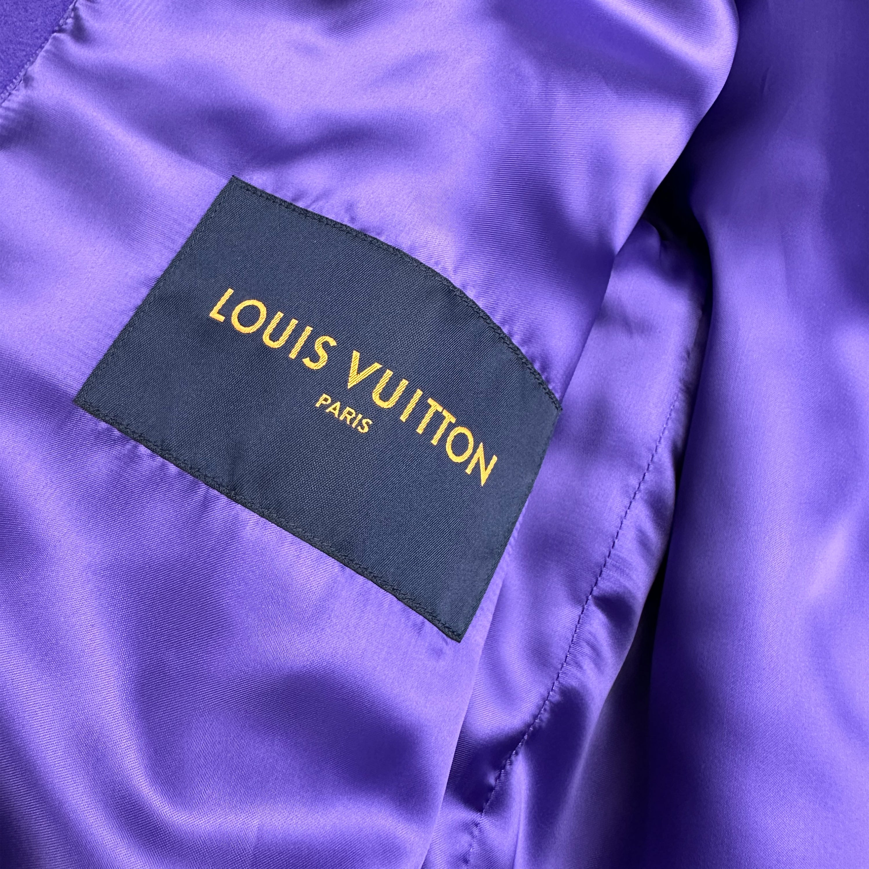 L-V Louis Vuitton Multi Patch Purpel Varsity Jacket - Sale