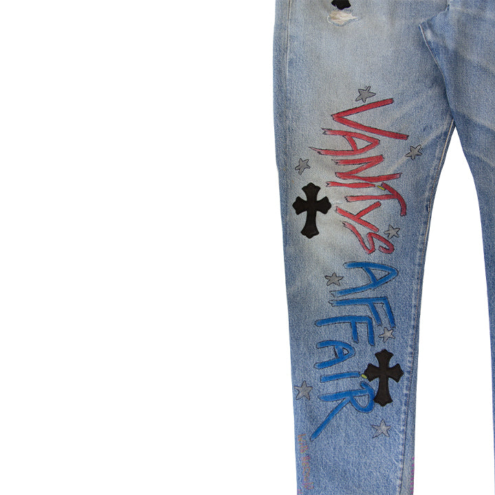 CHROME HEARTS 1/1 MATTY BOY "RED LINE" PATCHWORK DENIM (1/1)