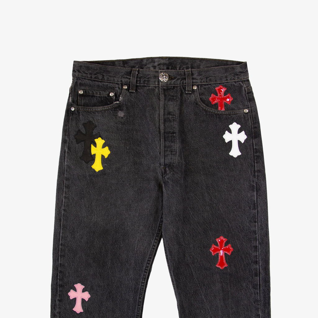 MULTI COLOR CROSS PATCH DENIM