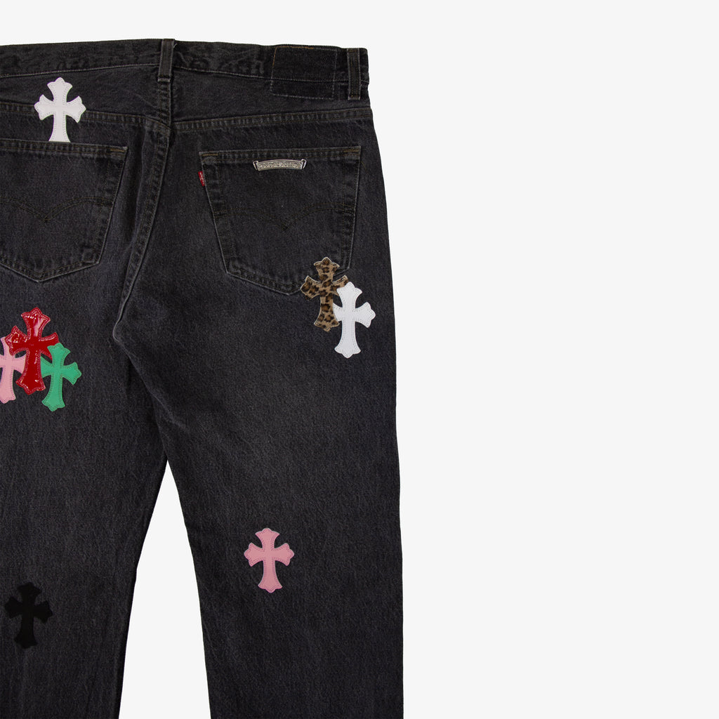 MULTI COLOR CROSS PATCH DENIM