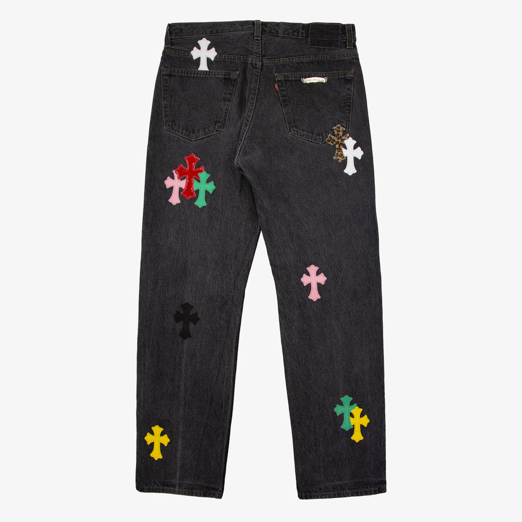 MULTI COLOR CROSS PATCH DENIM