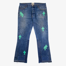 Load image into Gallery viewer, LA FLARE MINT CROSS PATCH DENIM
