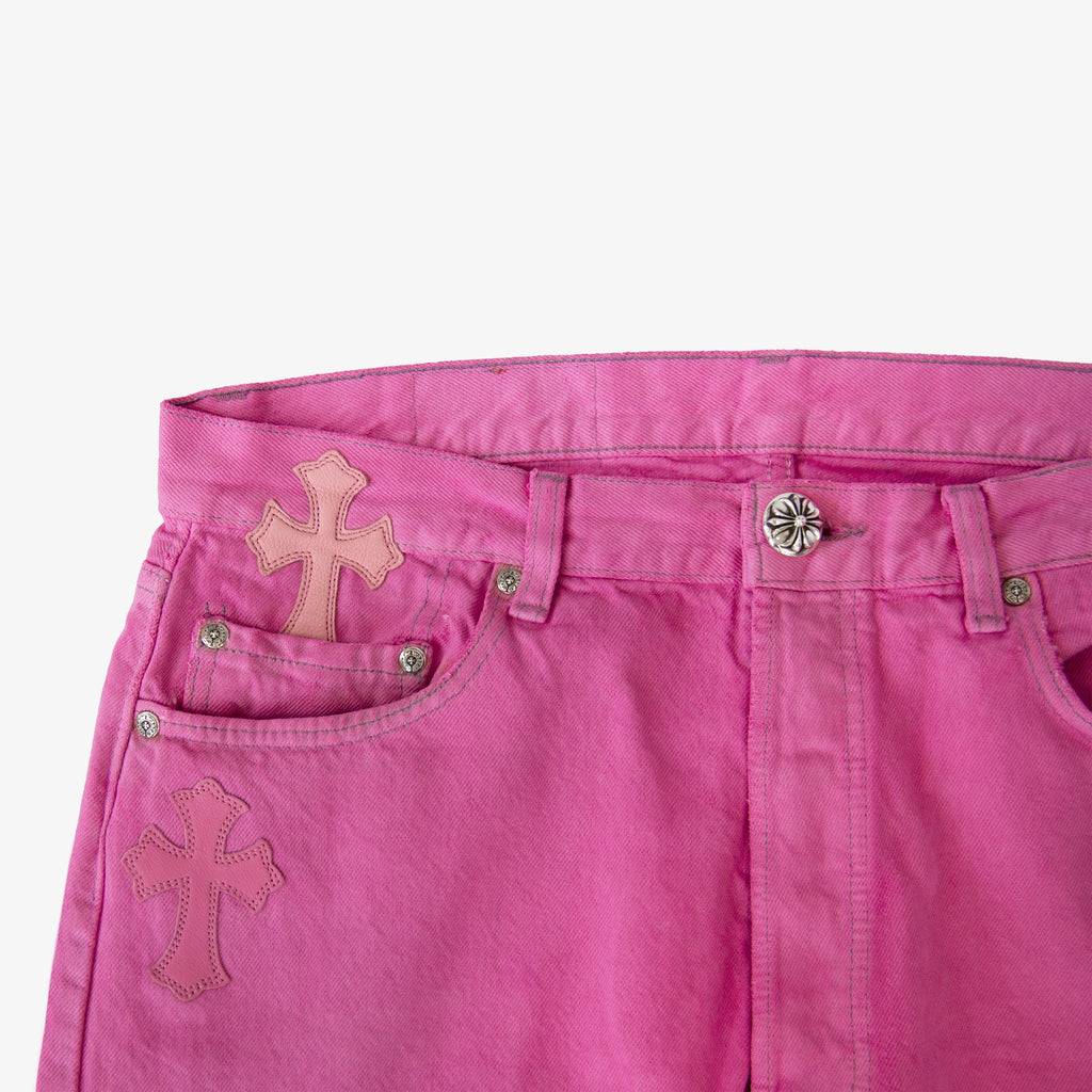 CHROME HEARTS SEX RECORDS PINK PATCH DENIM