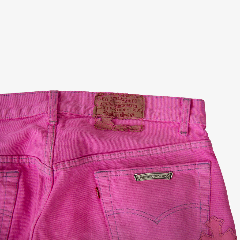 CHROME HEARTS SEX RECORDS PINK PATCH DENIM