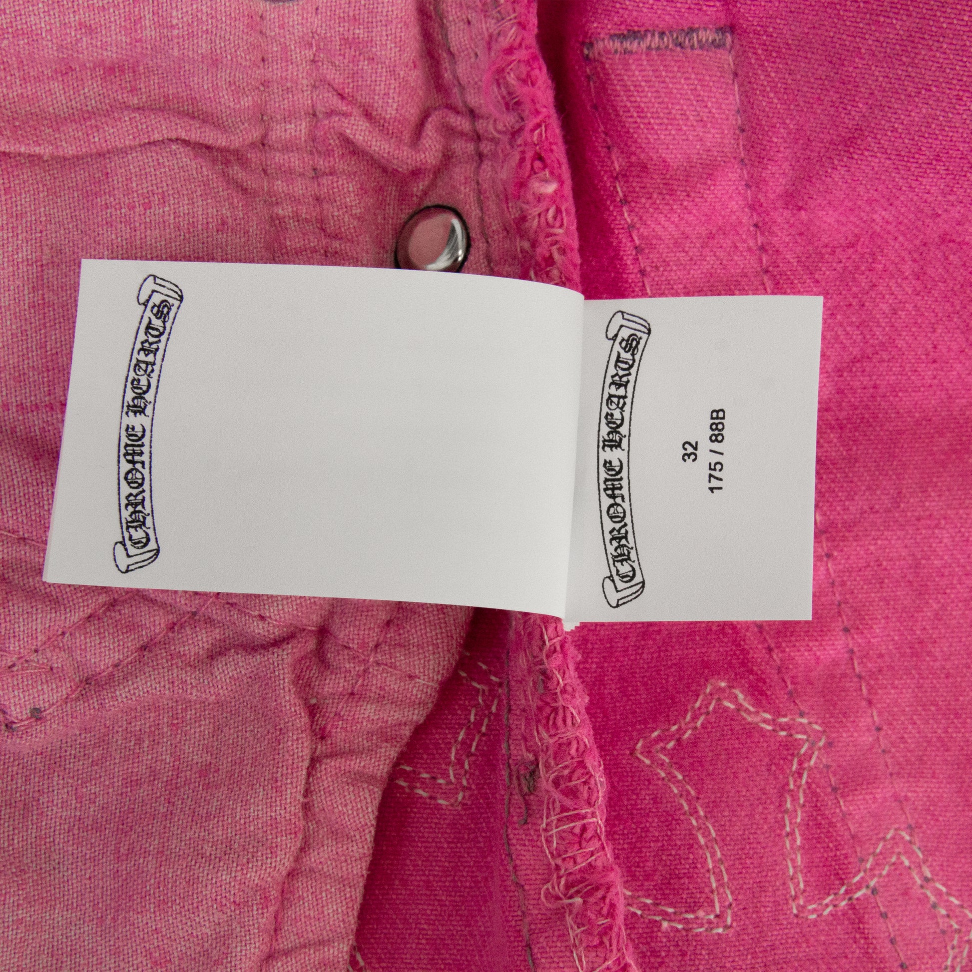 CHROME HEARTS SEX RECORDS PINK PATCH DENIM