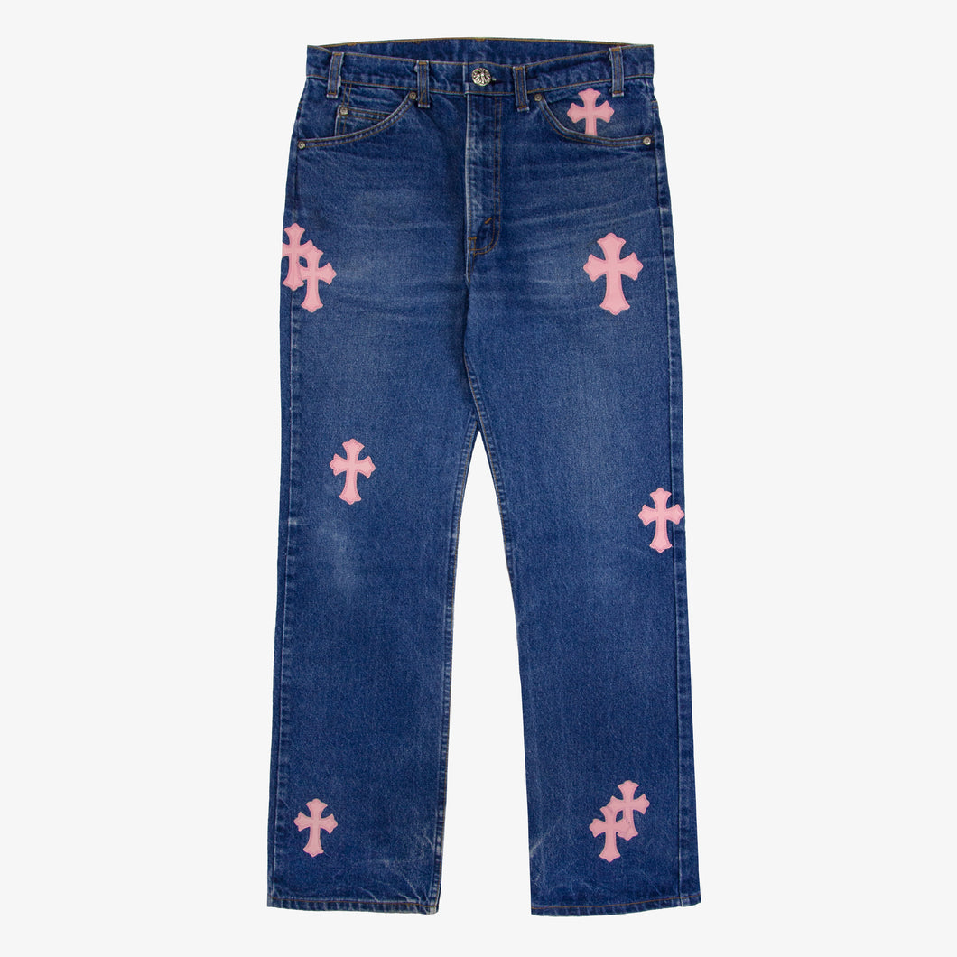 BUBBLE GUM PINK CROSS PATCH DENIM (1/1)