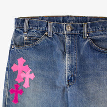 Load image into Gallery viewer, CHROME HEARTS PINK TRICOLOR PATCH DENIM