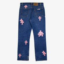 Load image into Gallery viewer, BUBBLE GUM PINK CROSS PATCH DENIM (1/1)