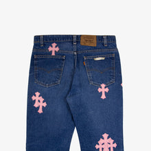 Load image into Gallery viewer, BUBBLE GUM PINK CROSS PATCH DENIM (1/1)