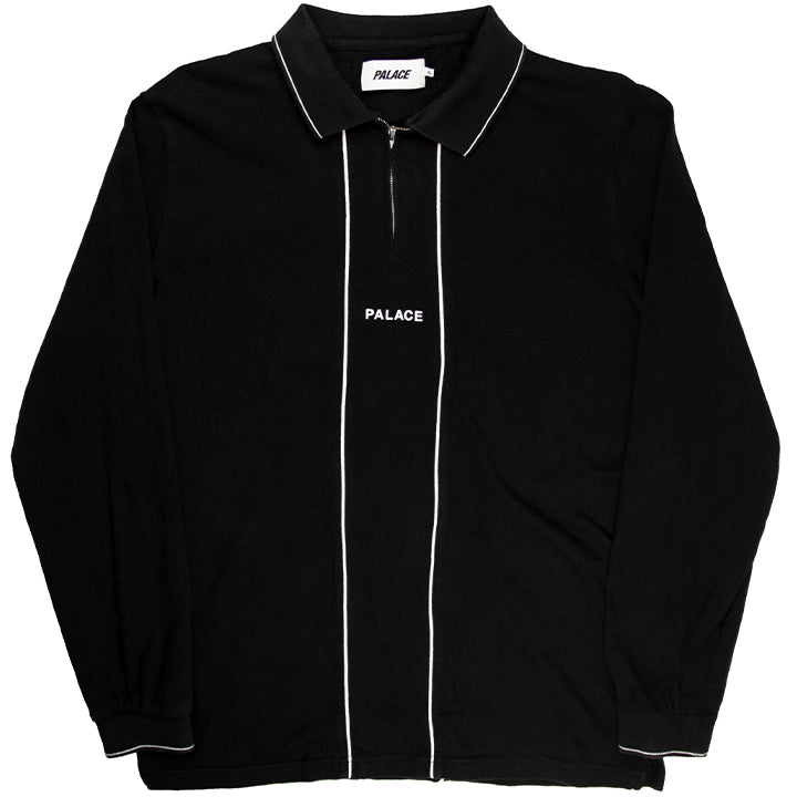 PALACE PIPED LONG SLEEVE QUARTER ZIP POLO